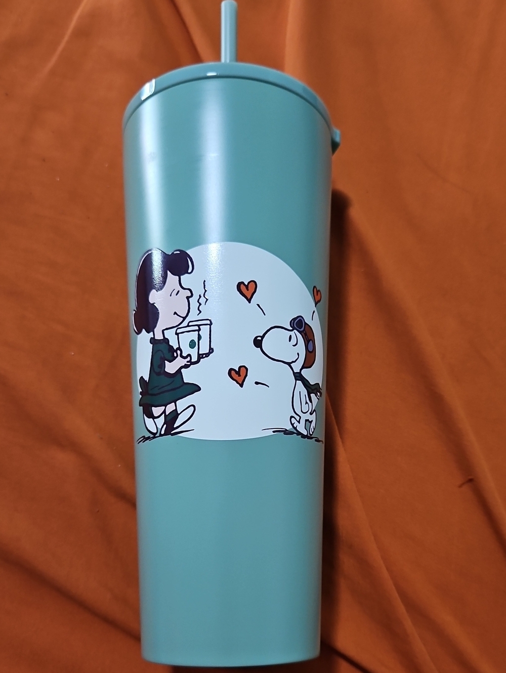 Nwt Peanuts Snoopy Mint Green Metal Travel Tumbler